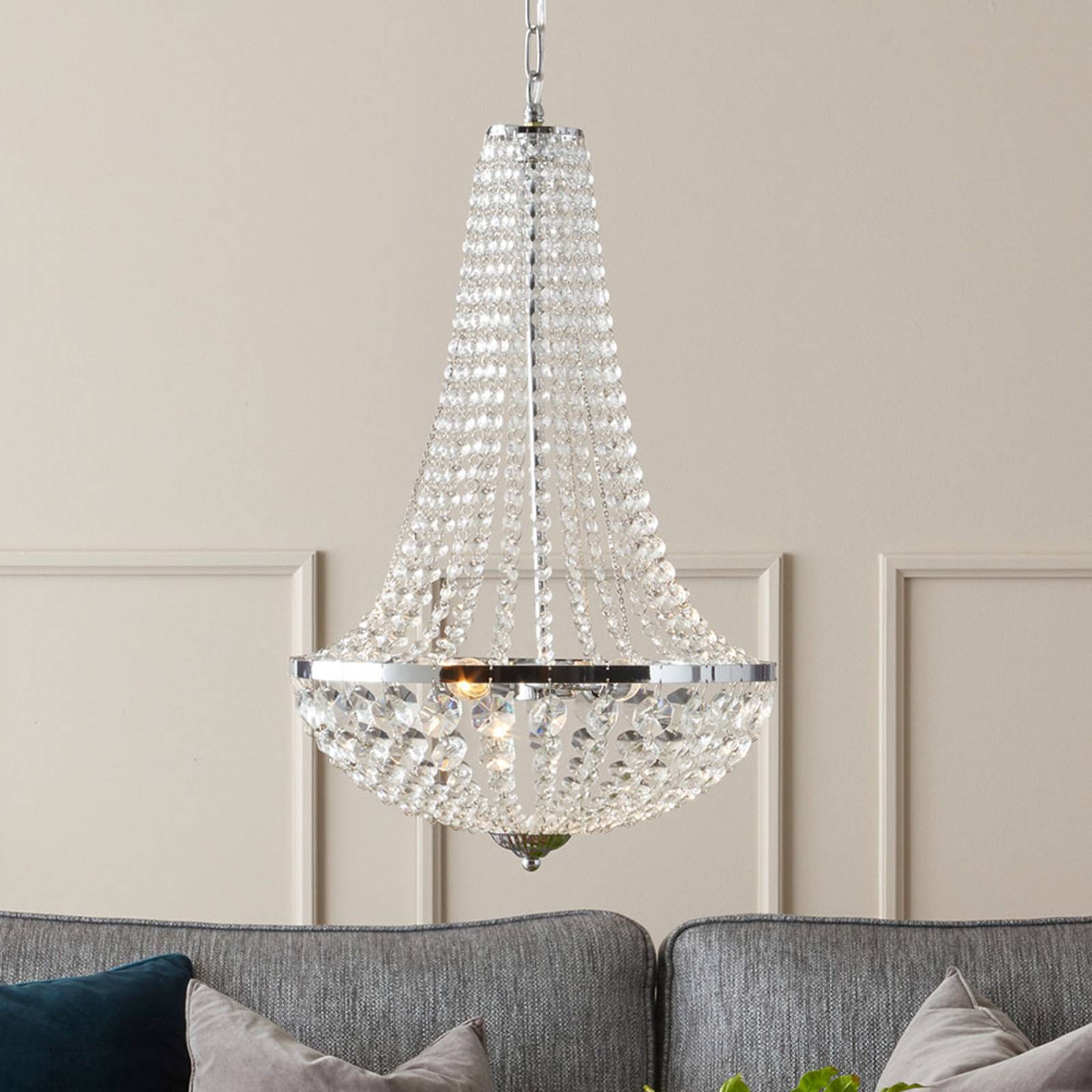 Markslöjd Lampadario di cristallo Gränsö, dimmerabile, Chiaro / Trasparente, Bagno, Cristallo, Lampadario di cristallo