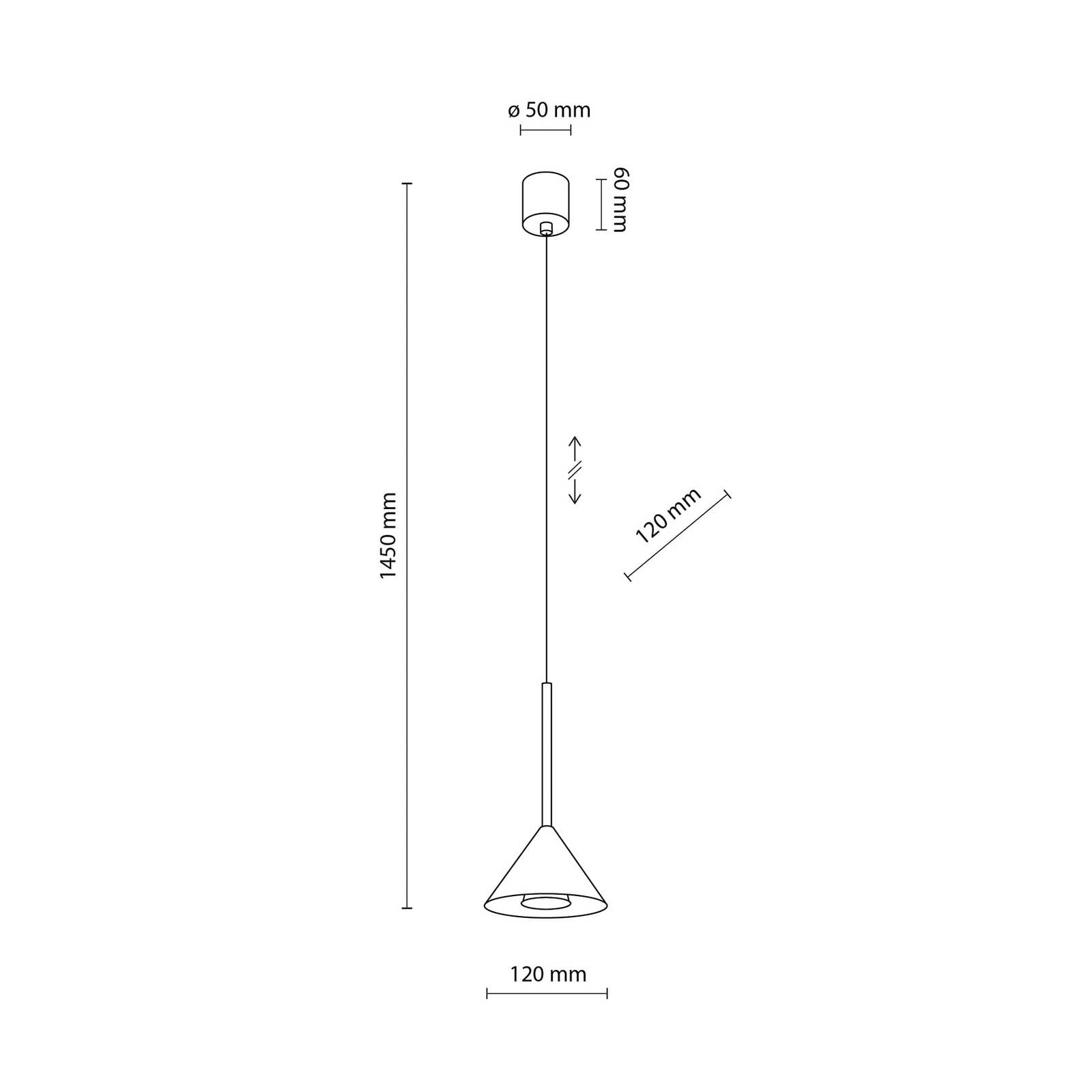 Lampada a sospensione Cono TK Lighting, dimmerabile, Nero, Soggiorno / Sala da pranzo, Metallo, Moderno, Lampada a sospensione