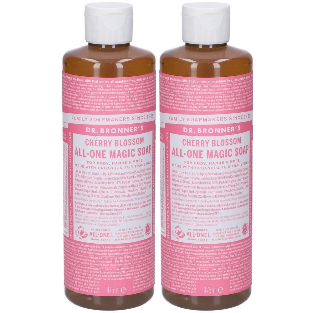 Dr. Bronner’s Sapone Liquido 18-in-1 Cherry Blossom 475 ml 2x475
