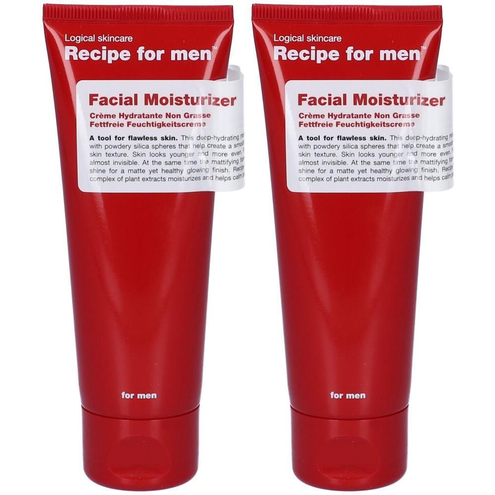 Recipe For Men Idratante Viso 2x75 ml