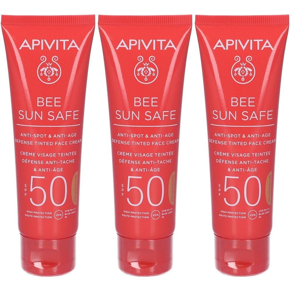 Apivita Bee Sun Safe Crema Viso Colorata Anti-Macchie e Anti-Age SPF50