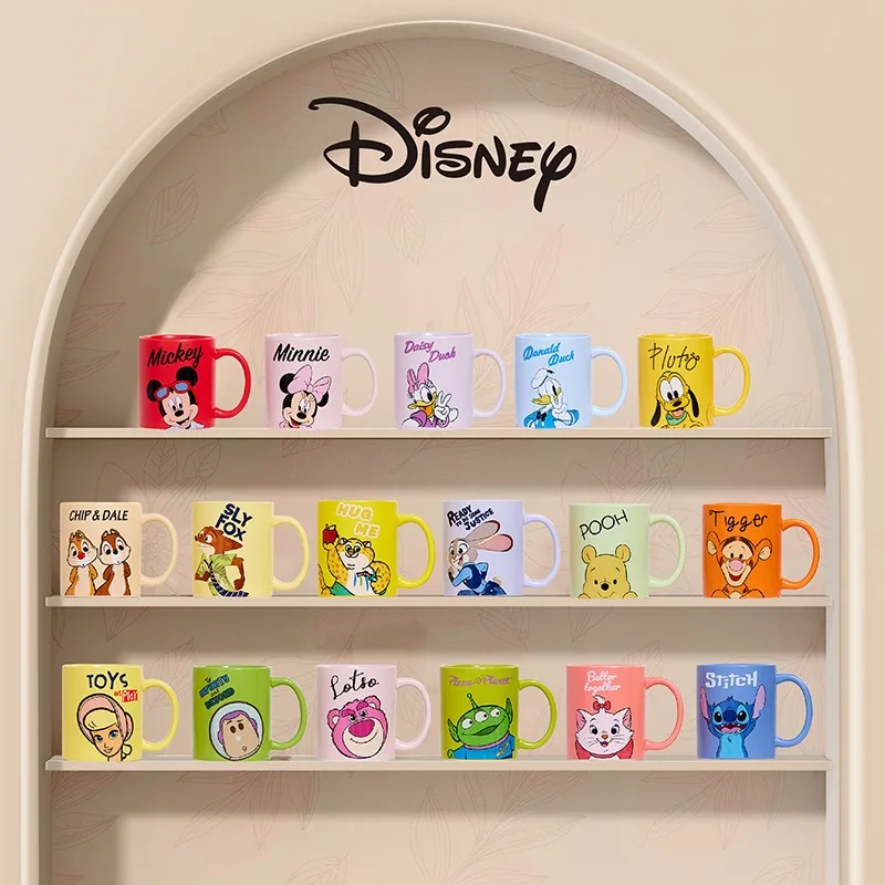 Cartoon Stitch Mickey Ceramic Mug Cute Winnie The Pooh Household Breakfast Milk Cup Buzz Lightyear Coffee Cups Zootopia Mugs