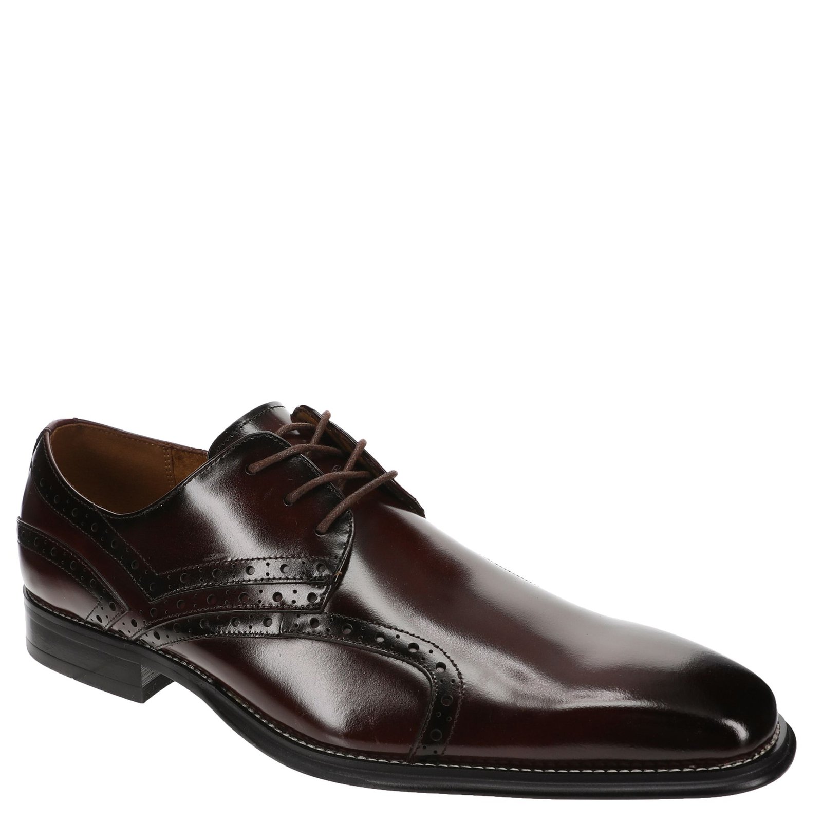 Stacy Adams Alexander (Men's) Dress in Burgundy, Size 10 M, Leather/Memory Foam/Rubber