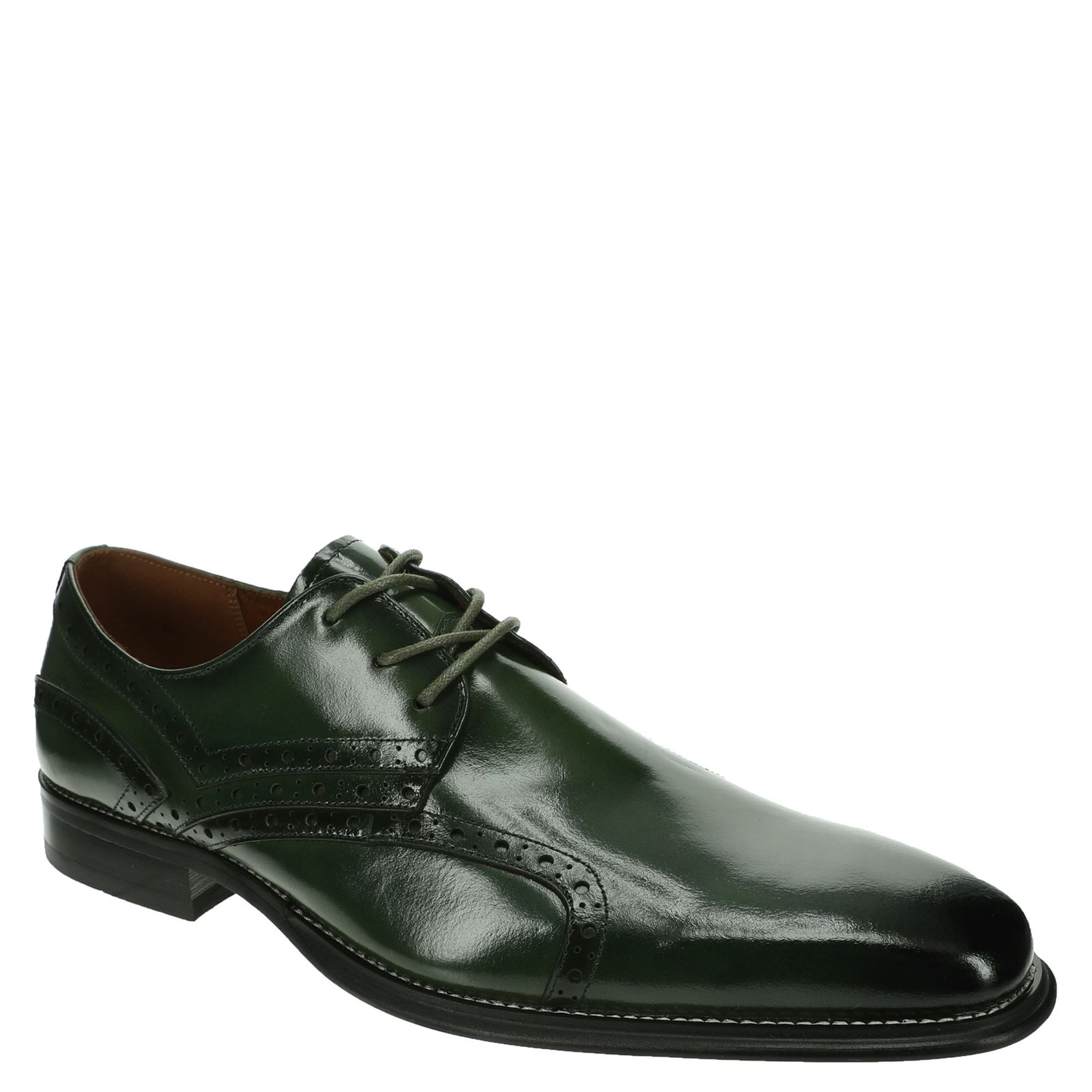 Stacy Adams Alexander (Men's) Dress in Green, Size 11.5 M, Leather/Memory Foam/Rubber