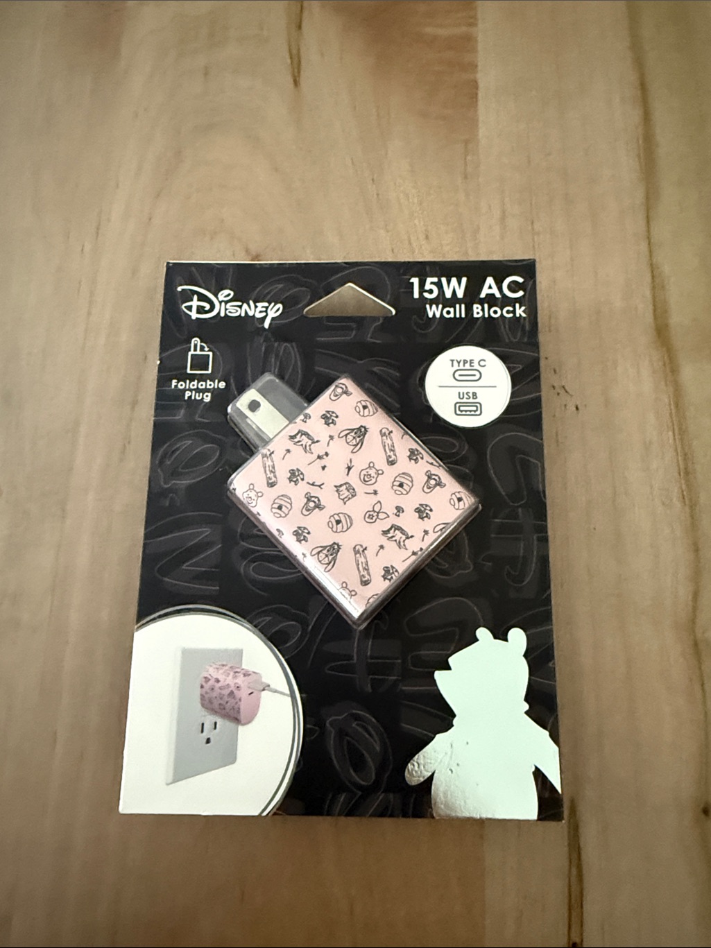 Disney Cell Phones & Accessories | Disney Pink Usb-C 15w Wall Charger With Character Icons | Color: Black/Pink | Size: Os