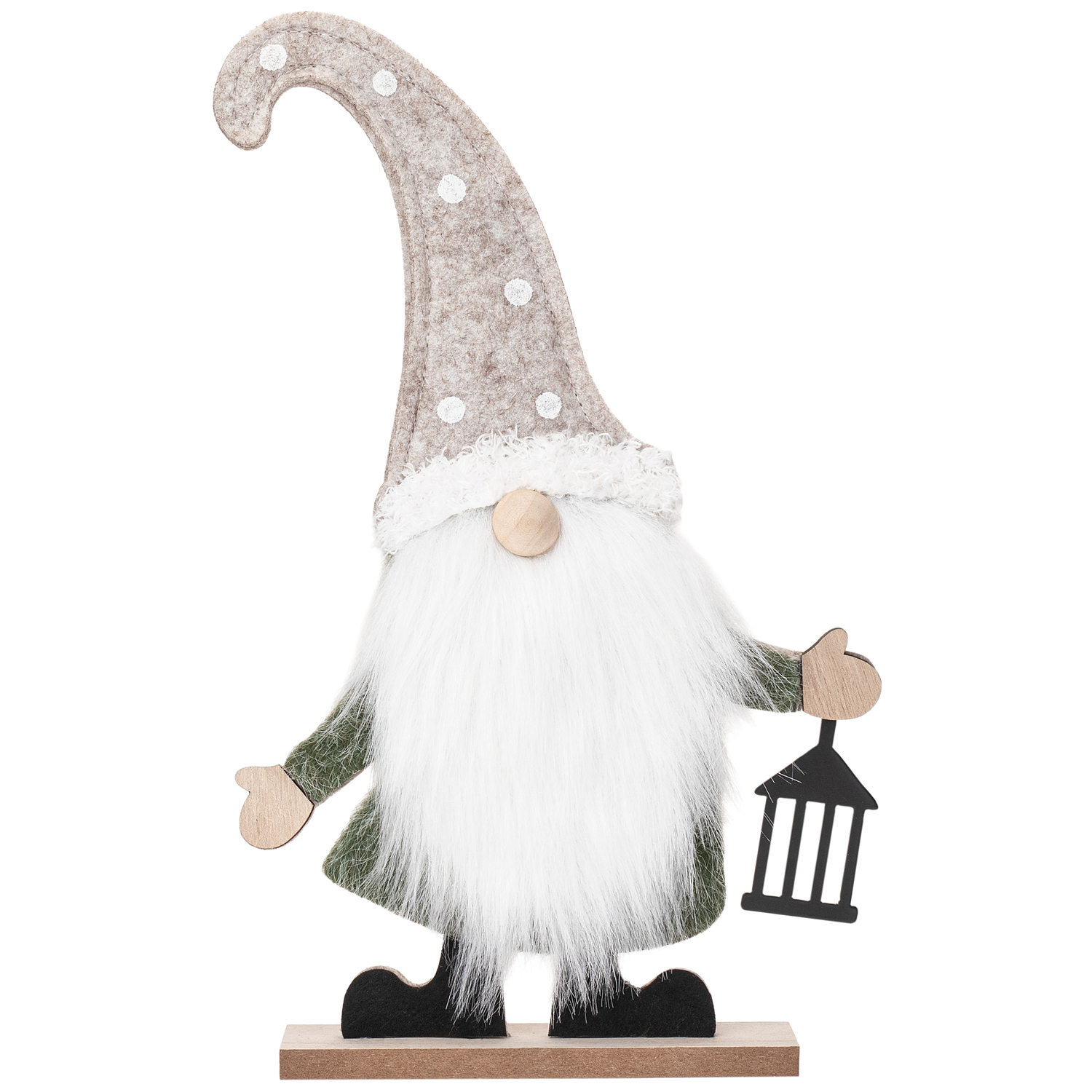 Deko-Wichtel aus Filz, grau-grün, 31 cm