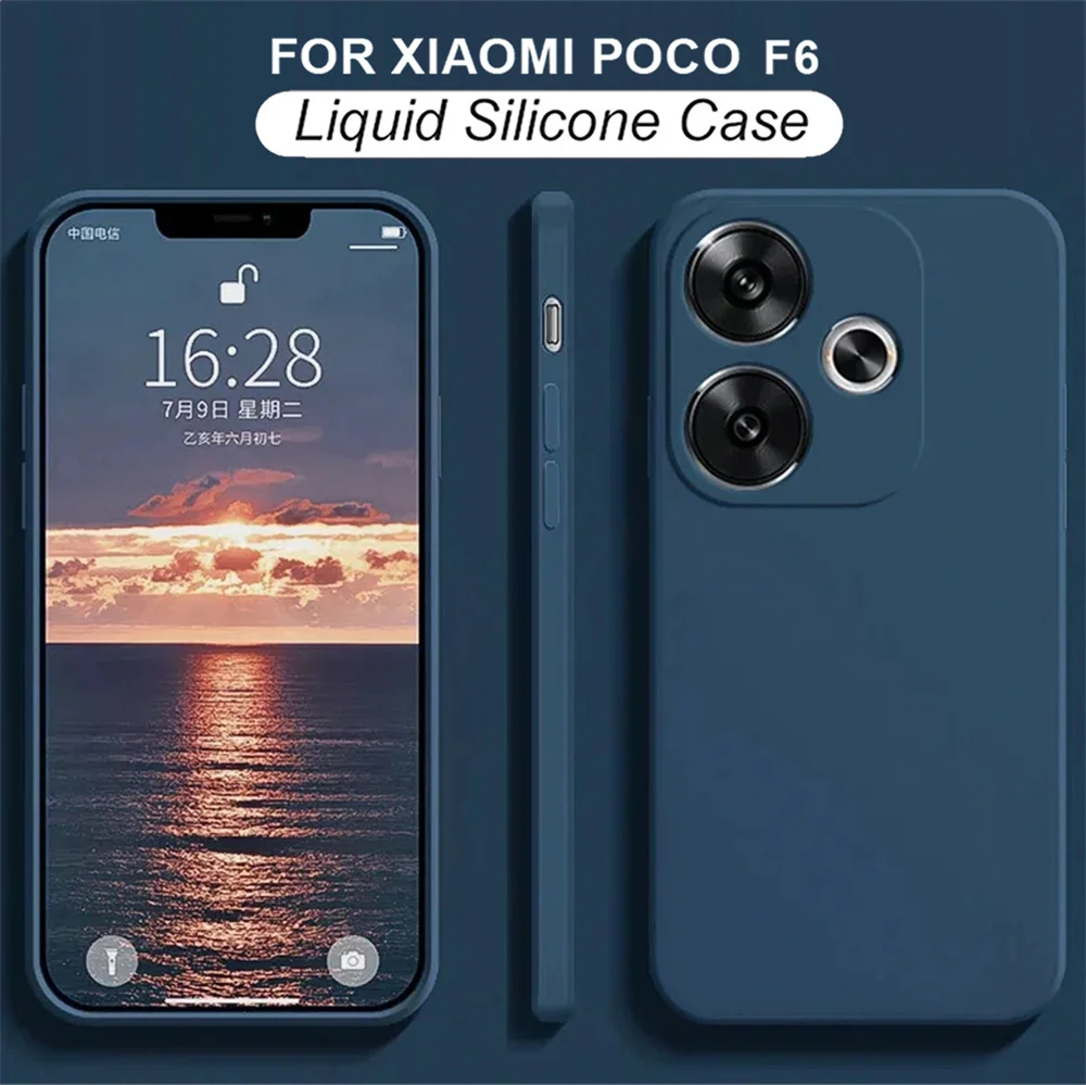 Für Xiaomi Poco F6 Poco F 6 TPU Soft Phone Bumper Cases Stoßfeste Hülle Für Poco F6 Luxus Original Flüssigsilikonhülle.