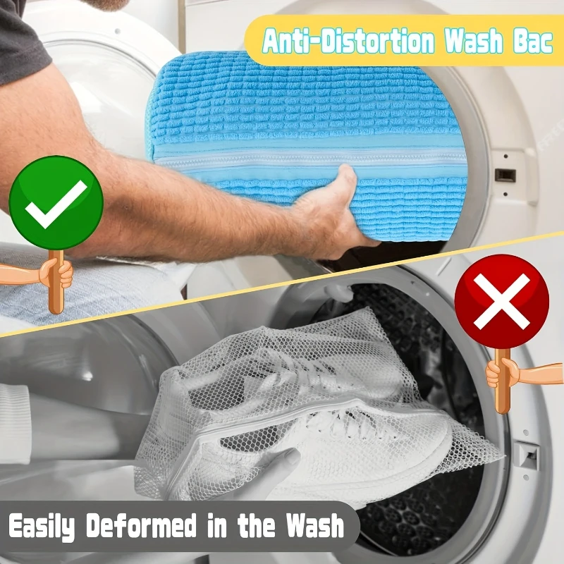 1 PCS Washing Machine Bag Laundry Shoe Bag Suitable Washing Machines Dryers Reusable Zipper Suitable All Shoe Types Laundry Bag