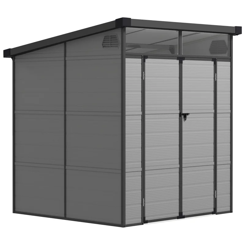 Armoire à outils Outsunny Gerätehaus en plastique 3,24m³ 190x191x215cm, abri de jardin avec toit de protection, porte verrouillable, abri de jardin résistant aux intempéries, armoire de jardin