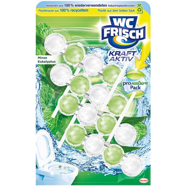 WC FRISCH WC-Duftspüler KRAFT AKTIV pro nature Minze Eukalyptus 4x 50,0 g