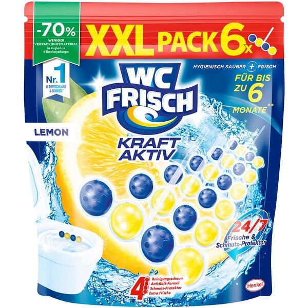 WC FRISCH WC-Duftspüler KRAFT AKTIV Lemon 6x 50,0 g