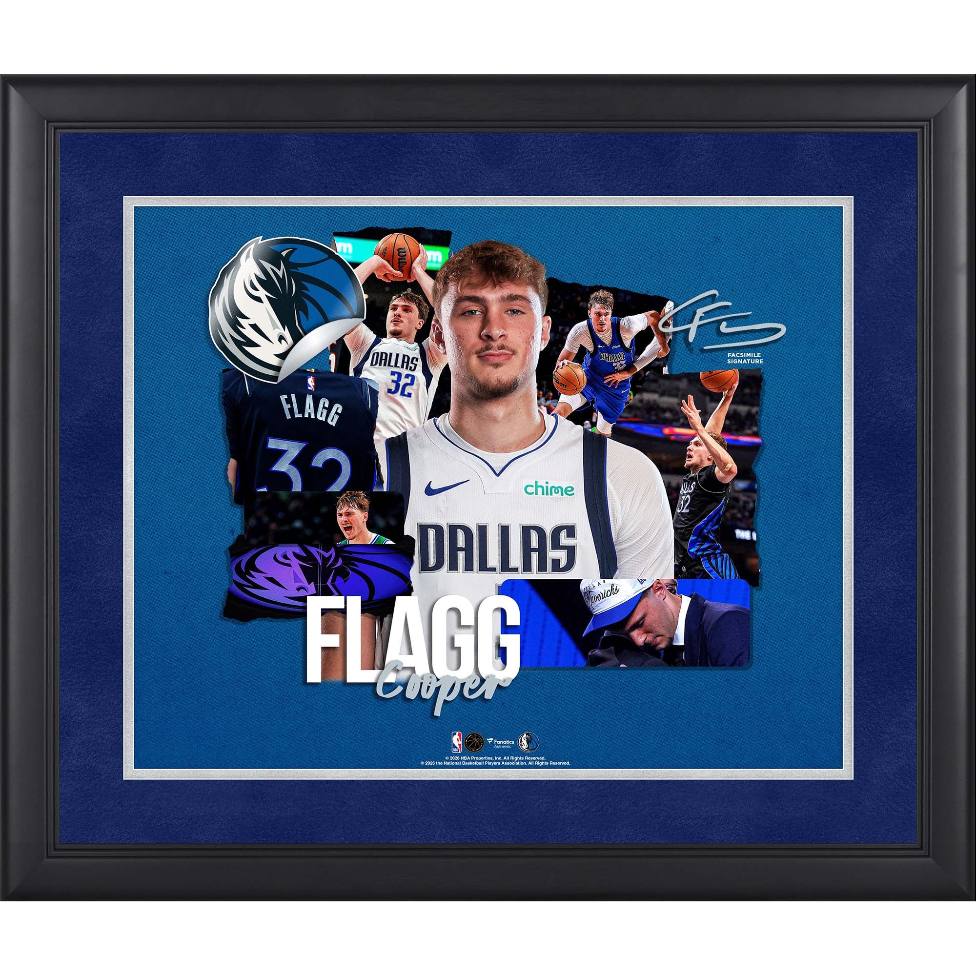Signature fac-similé de Cooper Flagg (Dallas Mavericks), encadrée, collage pour album de scrapbooking 40 x 50 cm - No Gender Taille: No Size