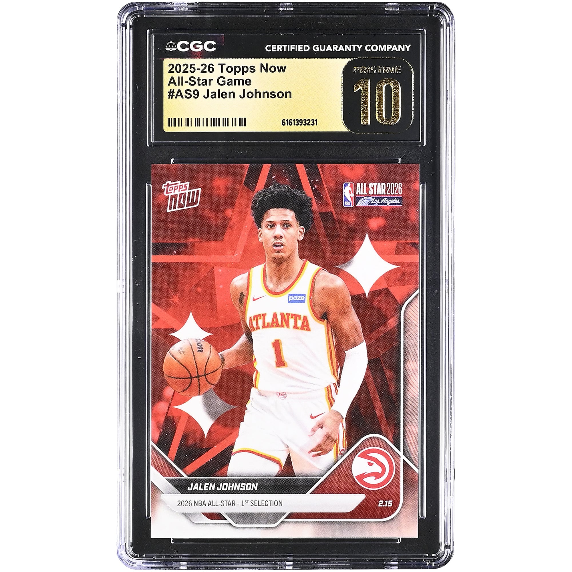 Carte Jalen Johnson Atlanta Hawks 2025-26 Topps Now All-Star Game #AS9 authentifiée CGC, état PRISTINE 10 - No Gender Taille: No Size