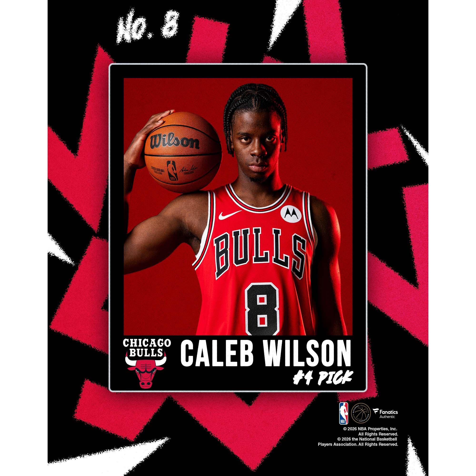 Stilisiertes Foto von Caleb Wilson, Chicago Bulls, einem noch nicht unter Vertrag stehenden NBA-Draft-Kandidaten des Jahres 2026