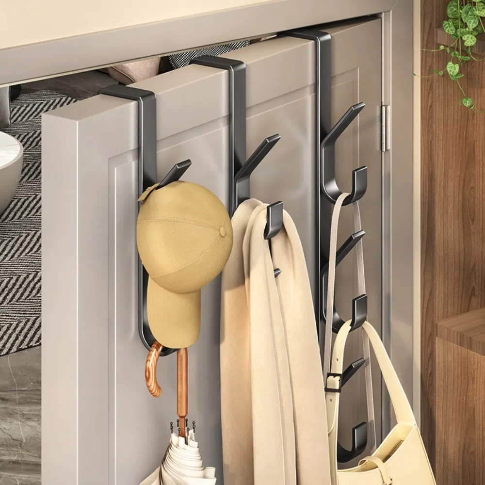 Neuer, bohrfreier Türhaken zum Aufhängen über der Tür, multifunktionaler Metallhaken, Türhaken zur Aufbewahrung von Handtaschen, für Zuhause