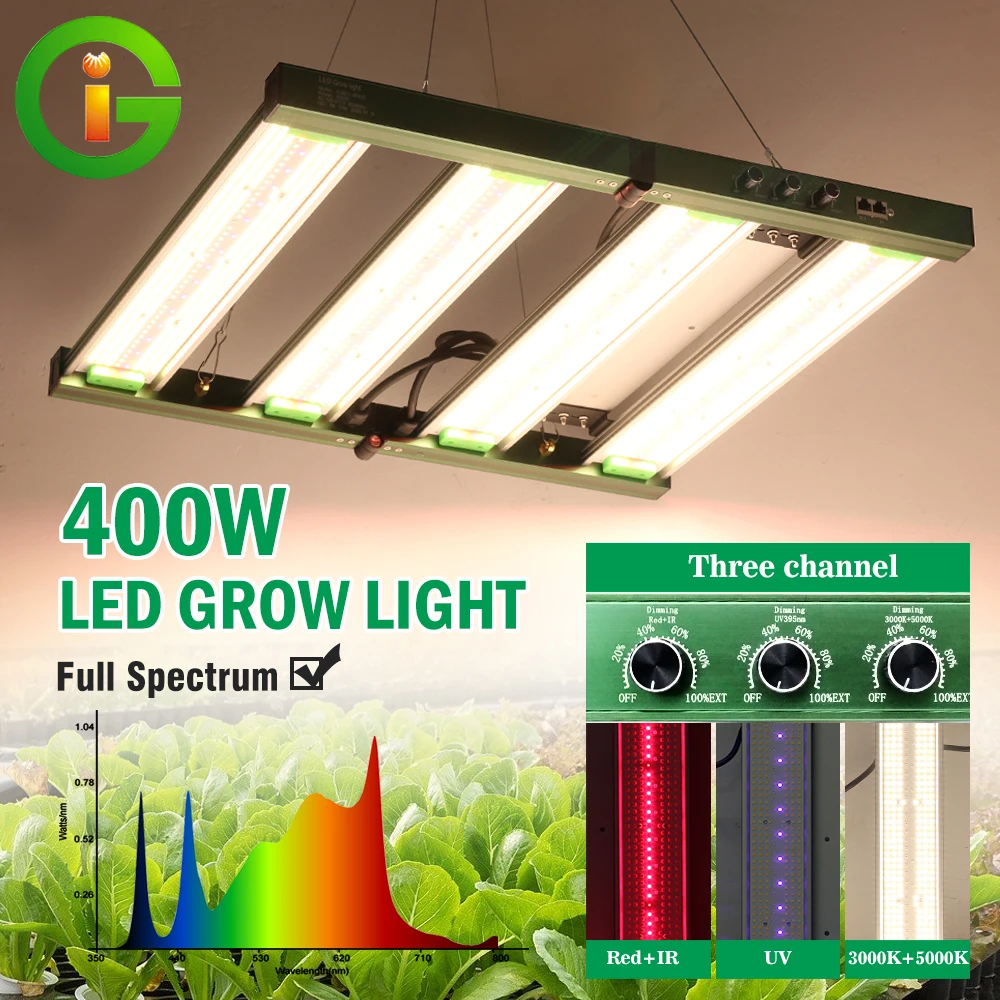 400W LED Pflanzenlampe Vollspektrum Phyto-Lampe für Innenräume Phytolampe für Blumen Rote LED Pflanzenwachstumslampe Grow Tent EU-Stecker