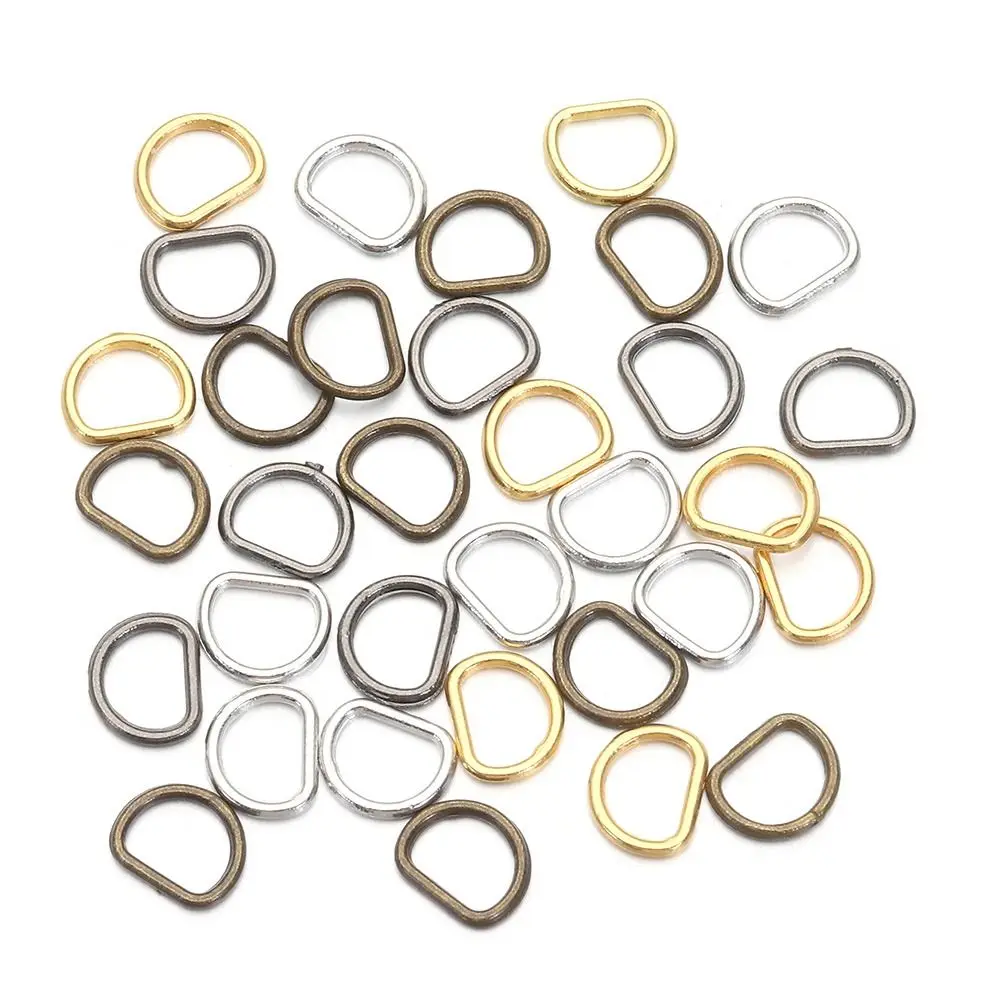 100pcs 4/5mm Mini Silber Schwarz Bronze Gold Typ D Ring Verbindung Legierung Metall Schuhe Taschen Schnallen DIY Puppen Zubehör