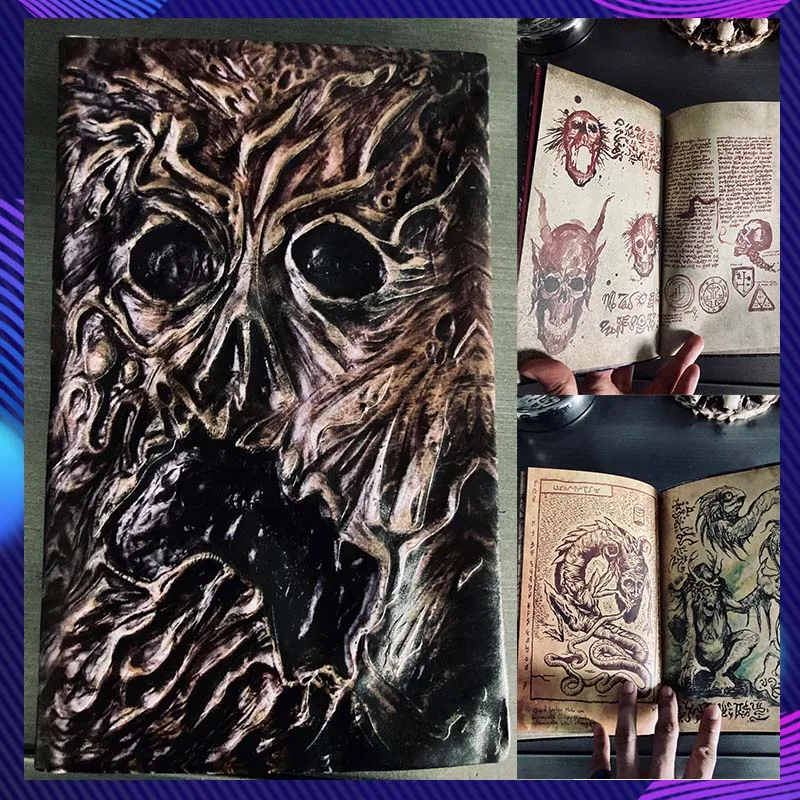 Necronomicon-Buch Dunkle Magie Zauberer-Dämonen-Buch Böses Auferweckungsbuch Altar-Zeremonie-Buch Desktop-Dekoration Cosplay-Requisiten