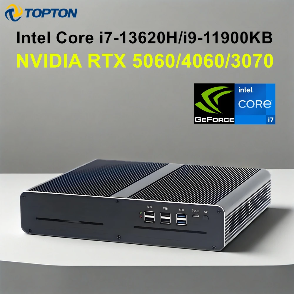 Topton V7 Gaming Mini-PC NVIDIA GeForce RTX 5060 4060 2060 Intel Core I7 13620H i9 11900KB Windows 11 WiFi6 Desktop-Computer