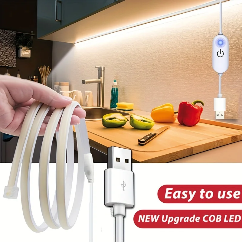 320LEDs/M USB Touch Steuerbare COB Neon LED-Lichtleiste Flexible LED-Beleuchtung COB LED Neon-Seilbeleuchtung mit Klebeband