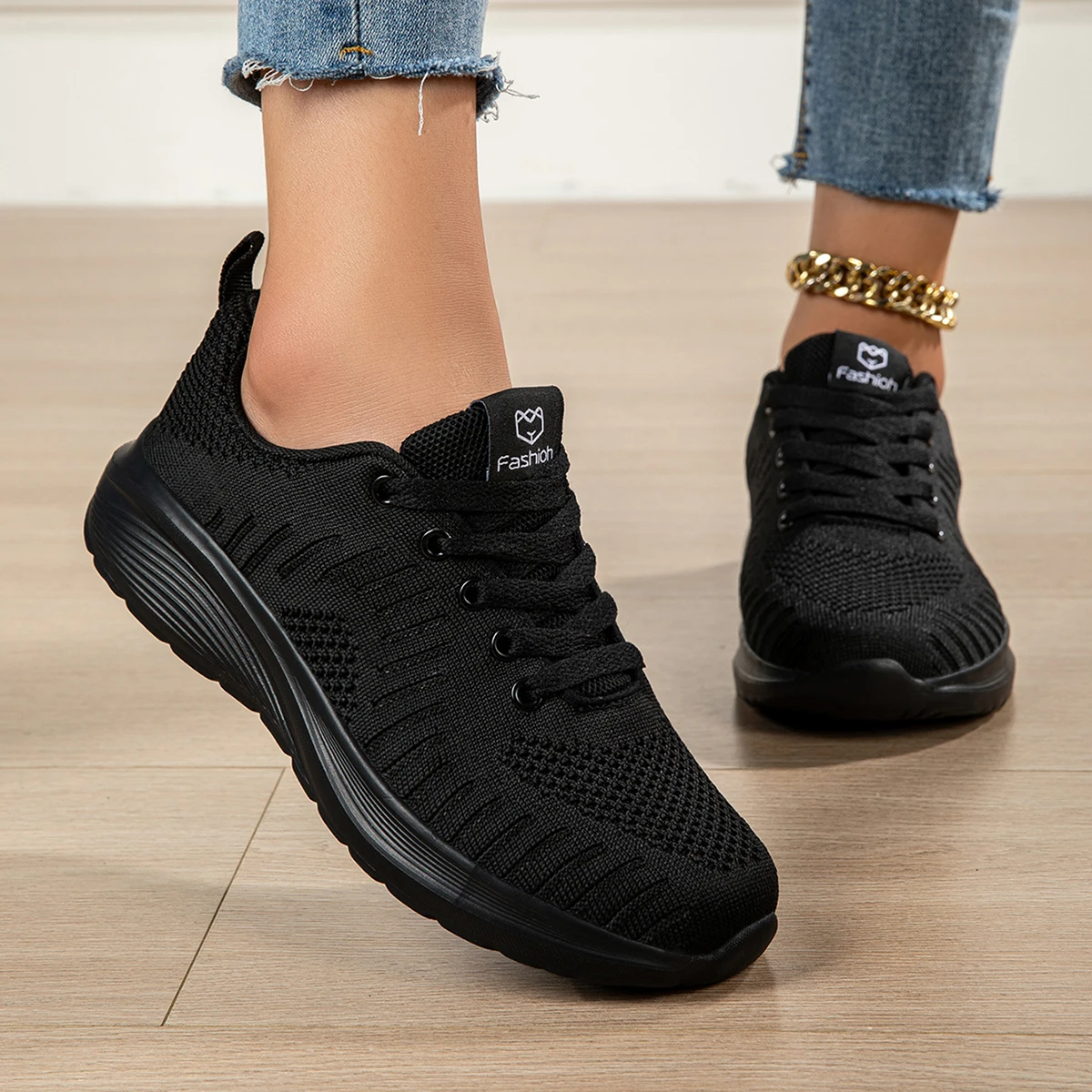 Women's Casual Sports Shoes, Breathable Running Shoes, Lightweight Travel Shoes, Student Running Shoes, Flat-Soled Single Shoes, All-Season Work Shoes, Loose and Comfortable Sports Shoes, Fashionable Running Shoes, Stylish and Breathable, Solid...