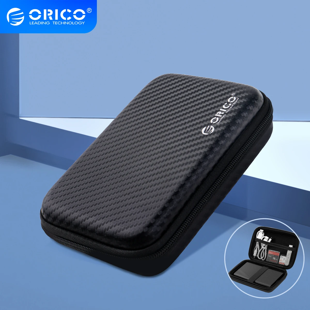ORICO 2.5 boîtier de disque dur Portable HDD sac de Protection pour disque dur externe 2.5 pouces/écouteurs/disque U boîtier de disque dur noir