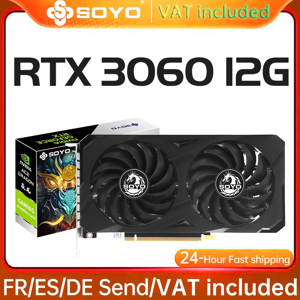 SOYO neue NVIDIA GeForce RTX 3060 Gaming-Grafikkarten 12 GDDR6 ddbits GPU Desktop-Computer Computerkomponenten