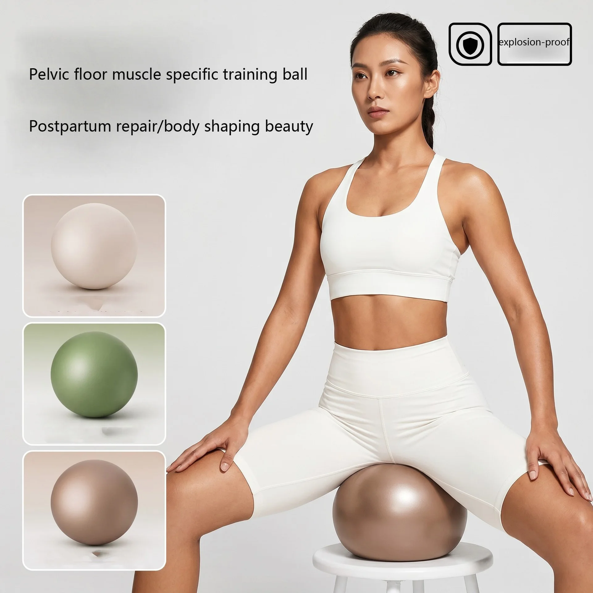 Women Gym Yoga Fitness Ball Thickening Type Anti-explosion Diameter 22 cm Pilates Workout Ball Exercise Gymnastic Fitness Ball