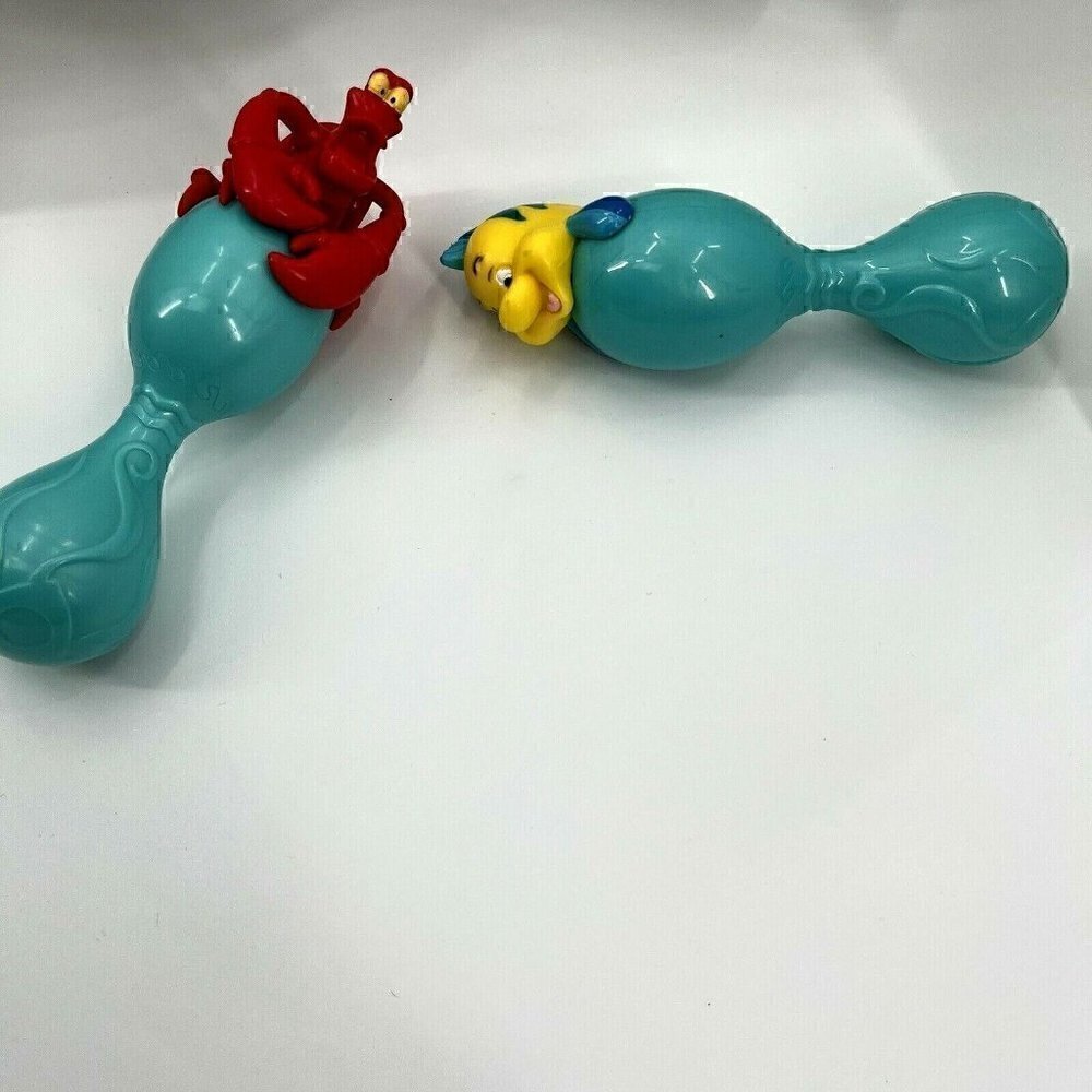 Disney Toys | 2013 Disney Little Mermaid Musical Instruments Set Pair Of 6" Maracas Sebastian | Color: Blue | Size: Osg