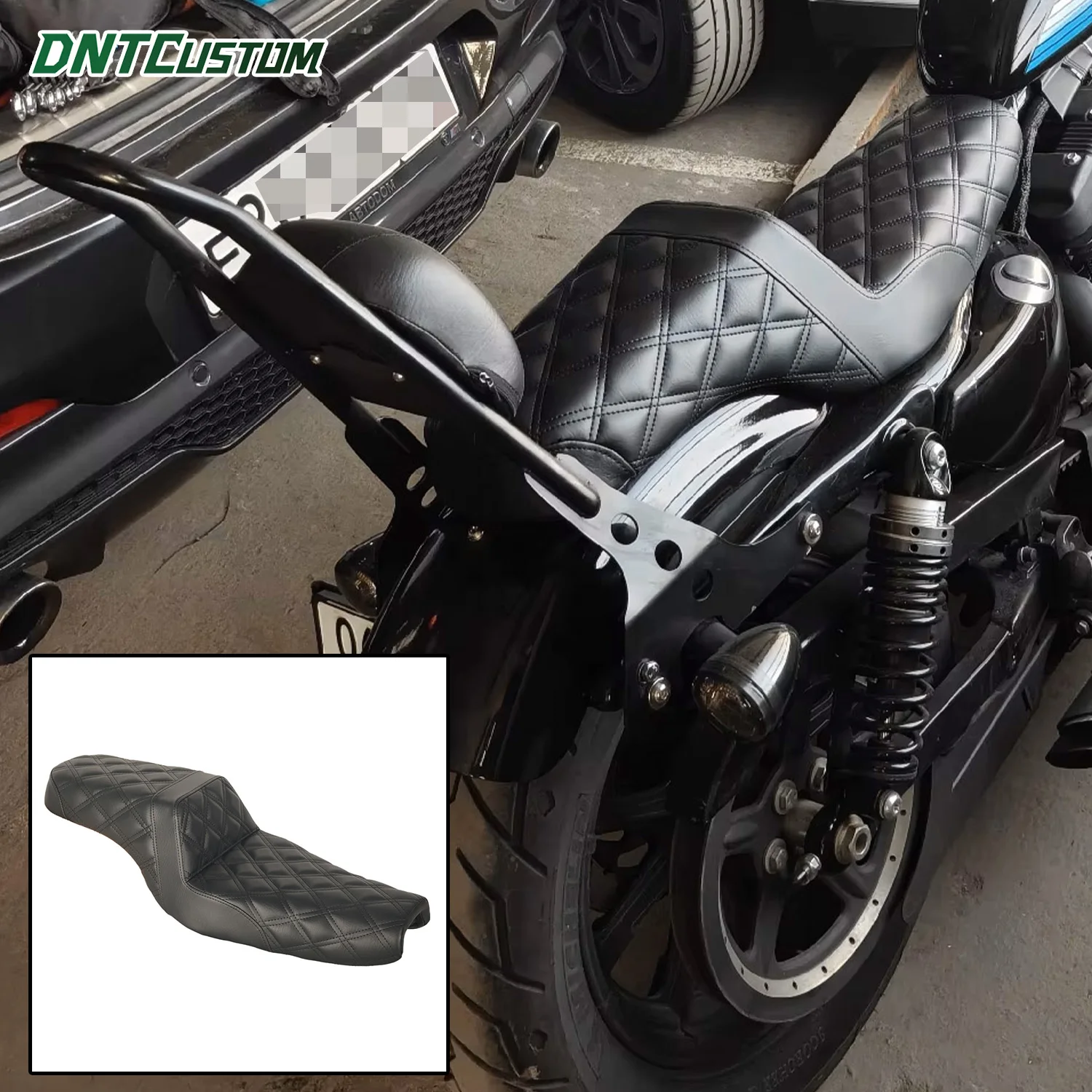 DNTCUSTOM Step-up Sitzkissen mit Gel-Füllung für Harley Sportster 2004-2023 Motorradteile