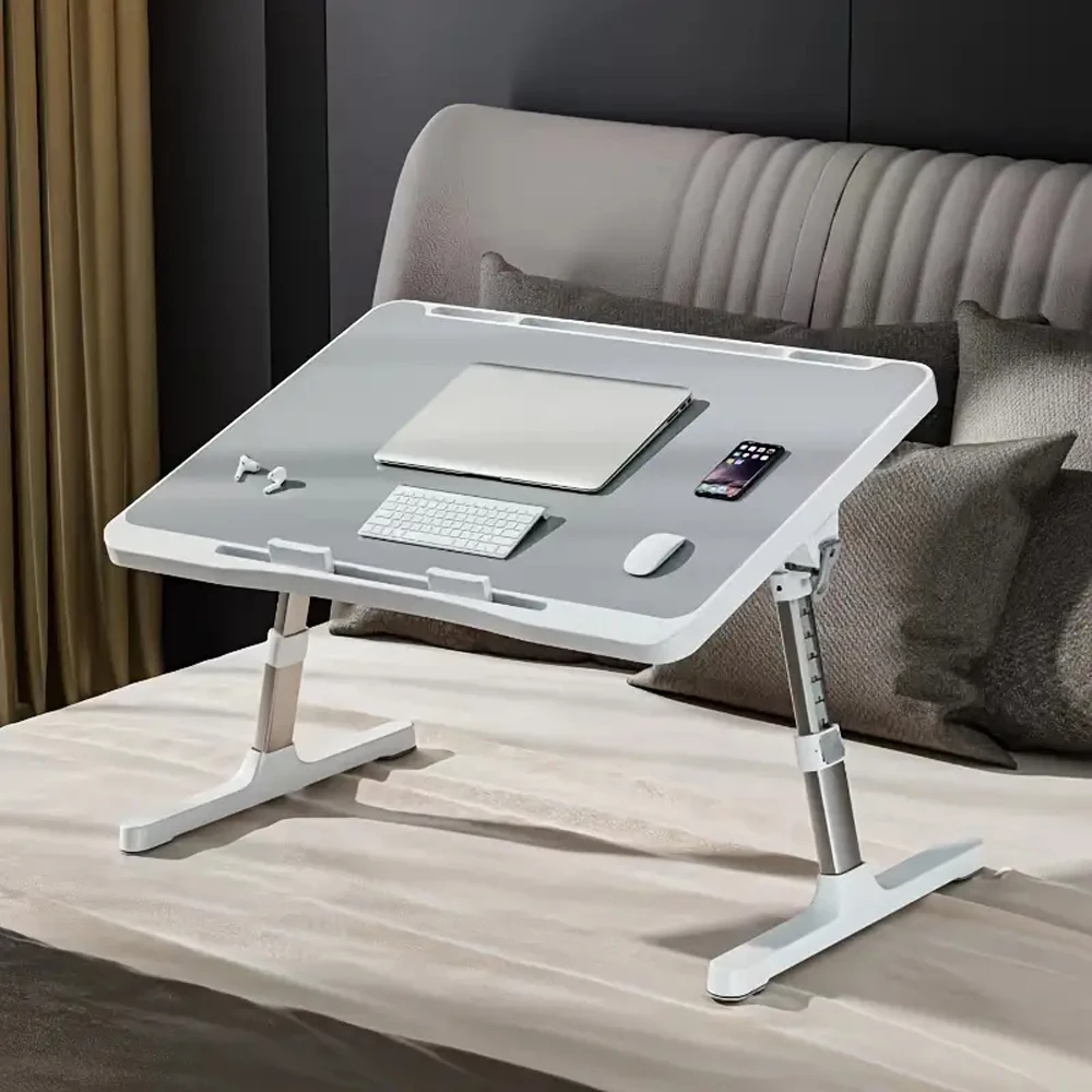 Klappbarer Laptoptisch zum Laptopieren und Schreiben, grenzenlos tragbare Arbeitsstation und Laptoptisch mit verstellbarer Höhe und Neigung (weiß)