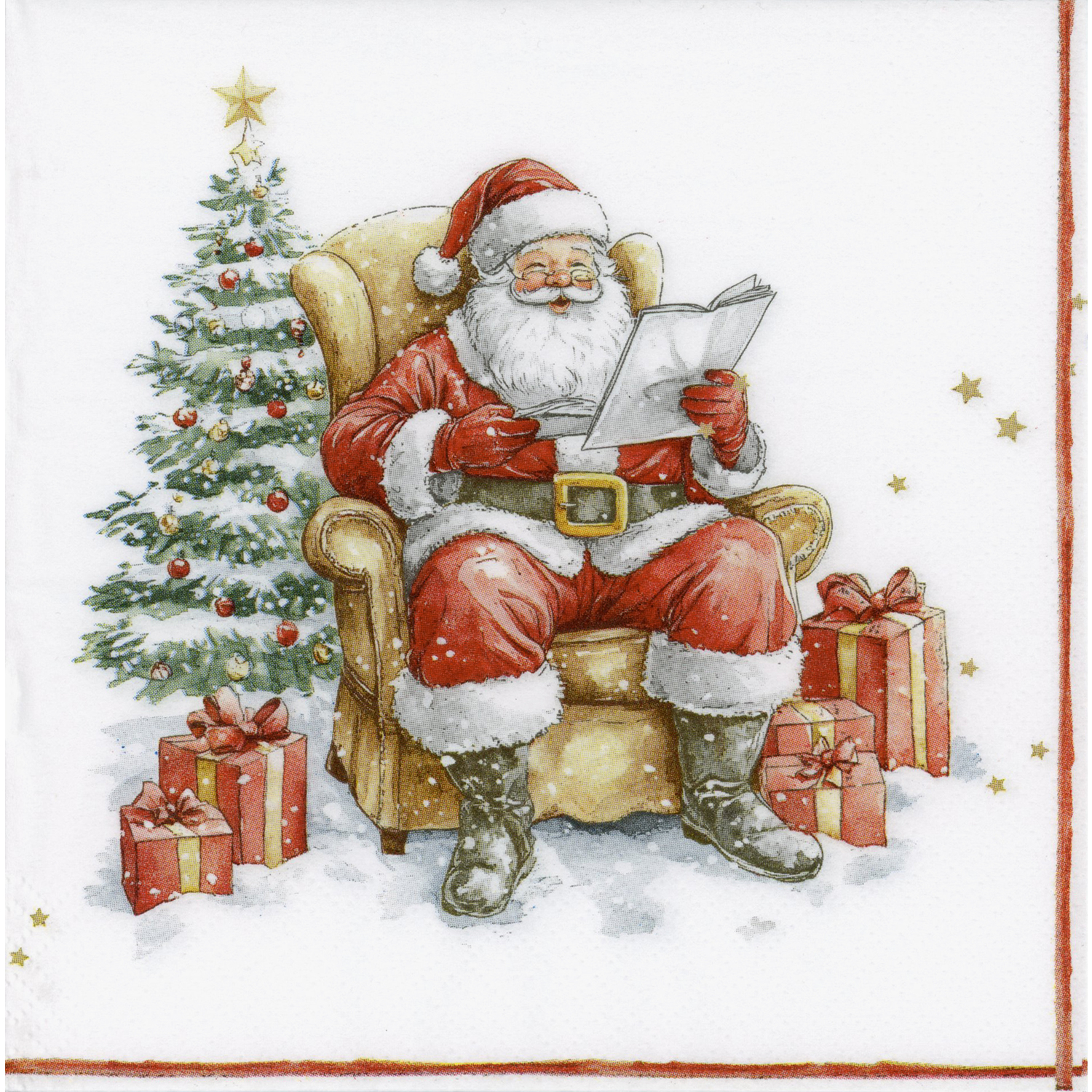 Serviettes en papier "santa", 33 x 33 cm, 20 pièces