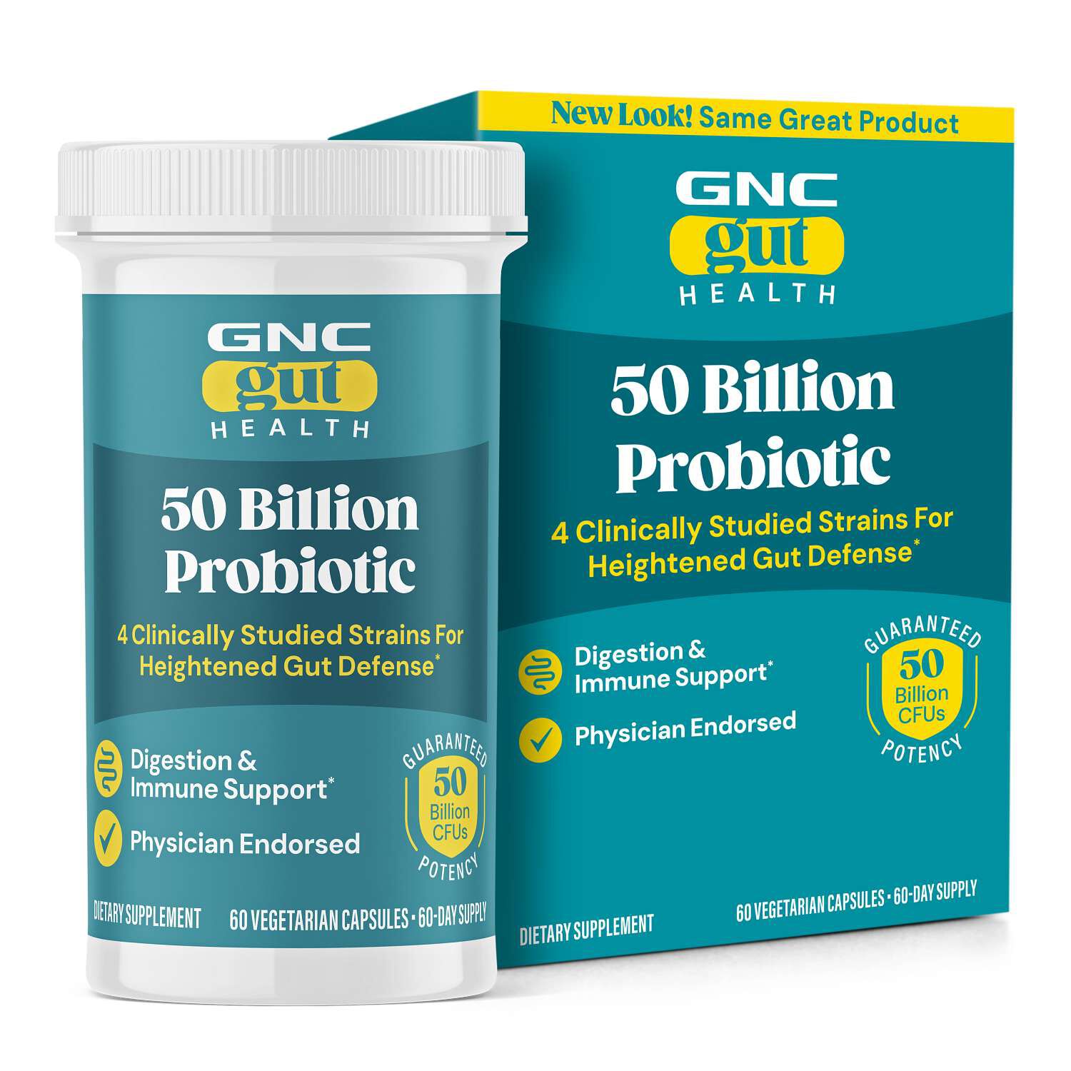 Gut Health 50 Billion Probiotic Healthy - 60 Vegetarian Capsules (60 Servings)