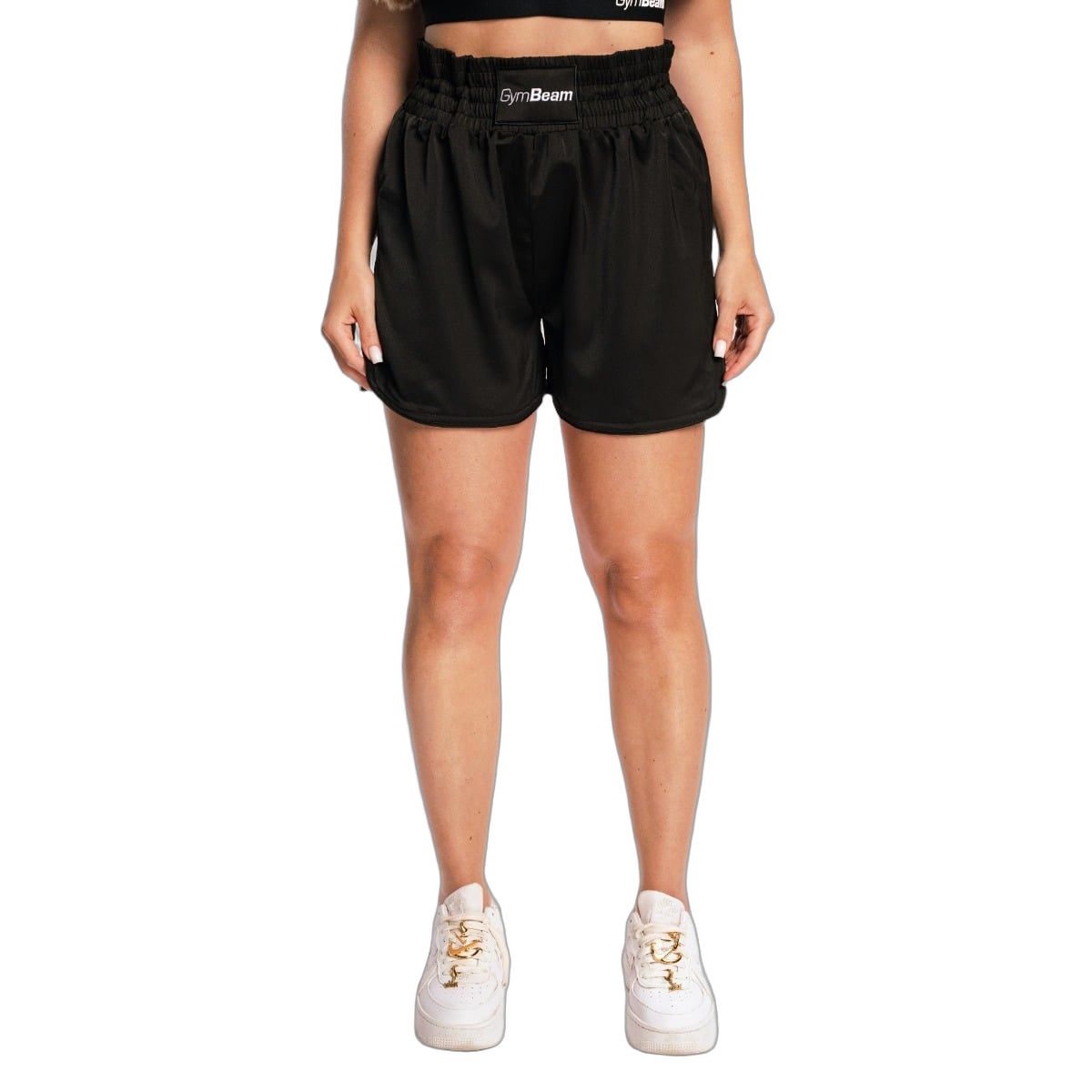 Pantaloncini donna Combat Boxing regular vita alta con cordoncino nero