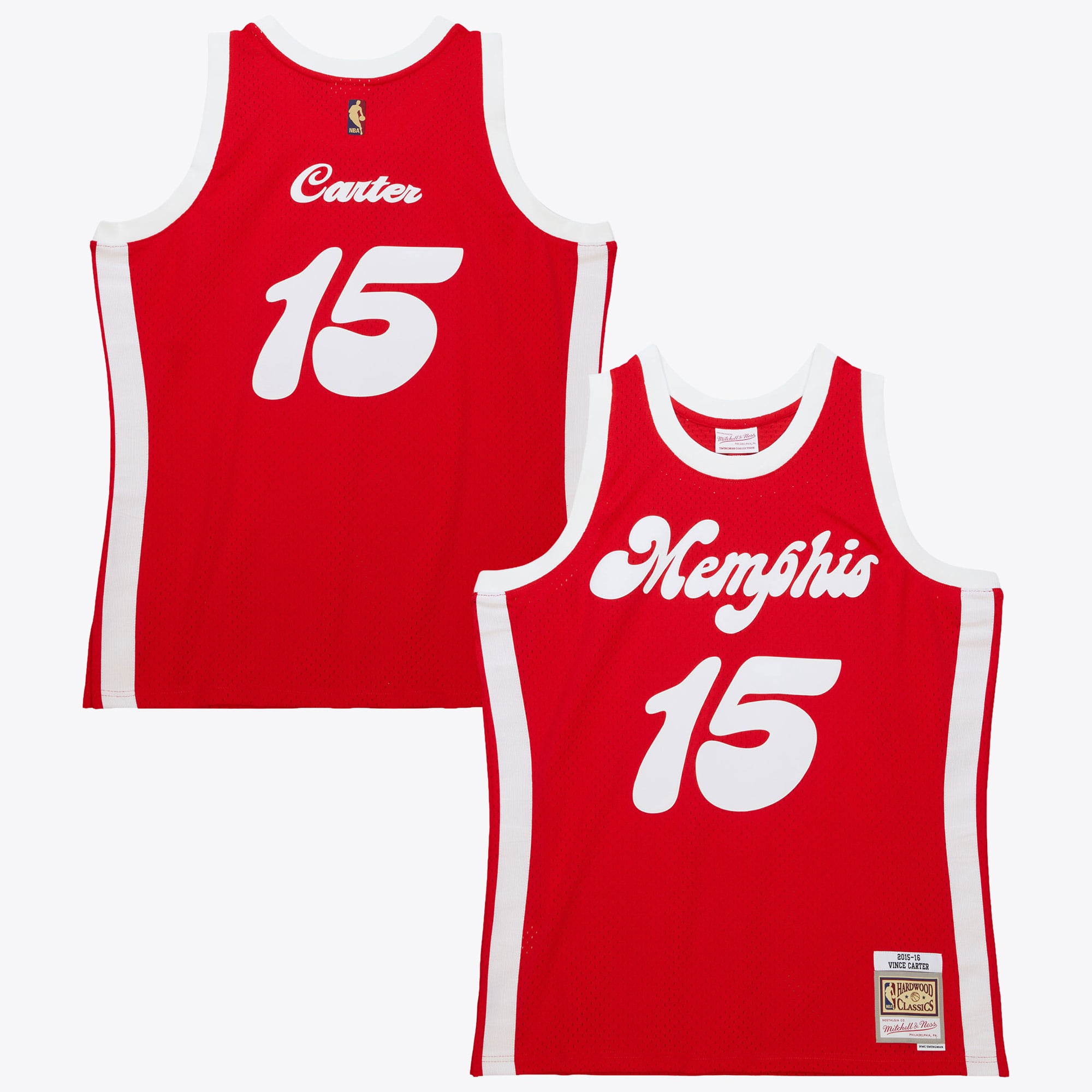 Maillot Hardwood Vince Carter 2015 Mitchell & Ness Memphis Grizzlies Maillot authentique Classics - Rouge - Homme Taille: M