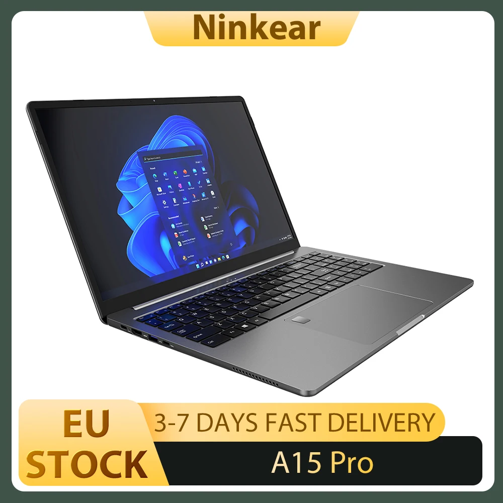 Ordinateur portable Ninkear A15 Pro, écran 16 pouces 2560*1600 120Hz, AMD Ryzen 5 5500U, 16 Go de RAM DDR4, 1 To de SSD, carte graphique AMD Radeon, WiFi 6 Bluetooth 5.2, déverrouillage par empreinte