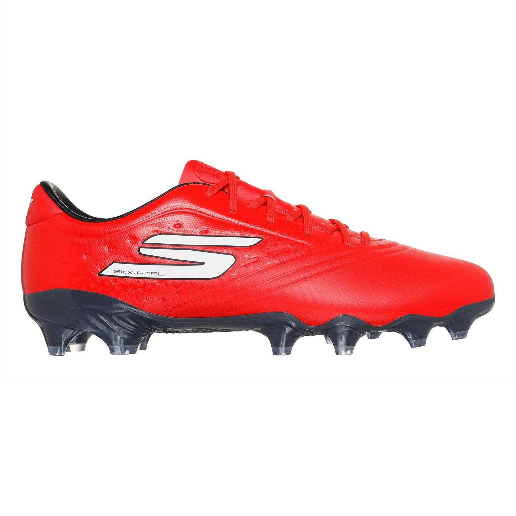 Skechers - Fußballschuhe mit festem Boden für Herren/Damen Unisex (Rot/Schwarz)