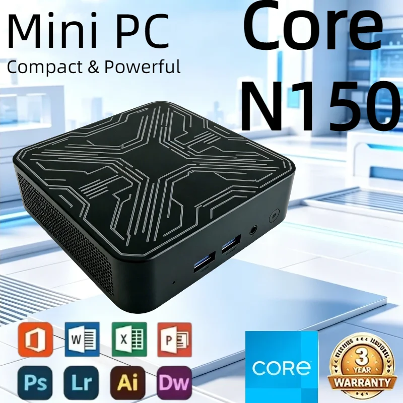 Neuer Mini-PC Tragbarer Intel Core N150 Mini-Computer 16GB RAM 512GB 1TB SSD Gamer 1000M Ethernet Gaming-PC Desktop