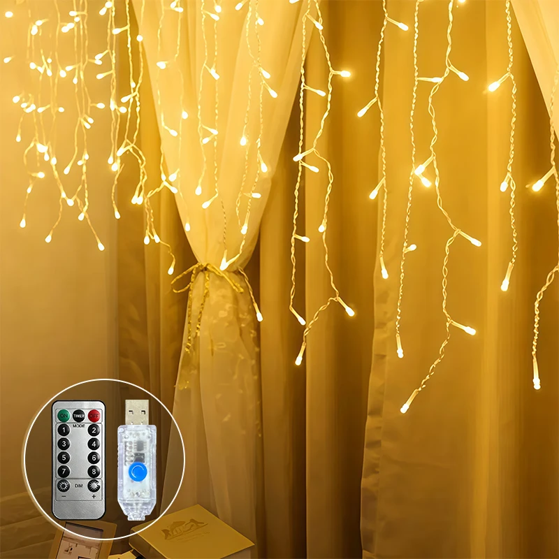 USB LED Eisbar-Lichterkette mit 8-Modus Mehrfarbiger Tastensteuerung Innen-Lichterkette für Weihnachten Fenster Wanddekoration
