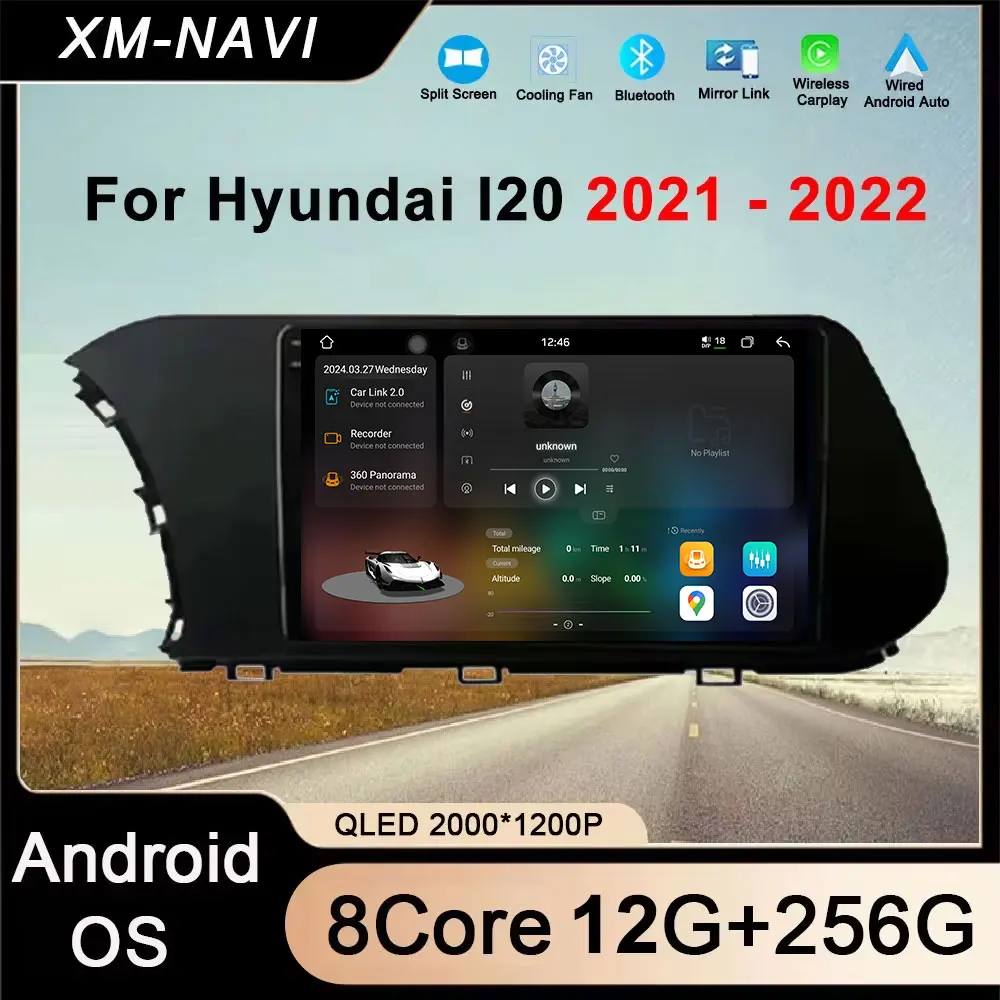 9 Zoll Android 16 für Hyundai I20 2021 - 2022 Android Auto Autoradio Multimedia-Videoplayer Navigation GPS 4G+WIFI GPS Stereo