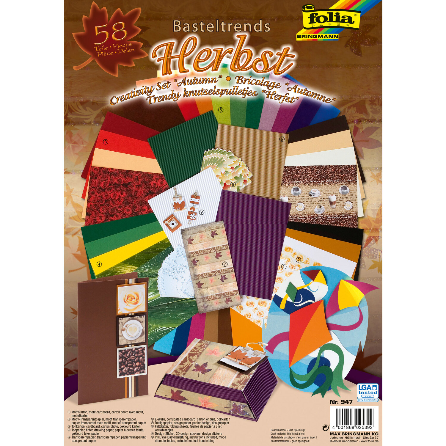 folia Kit de loisirs créatifs "automne", 58 pièces