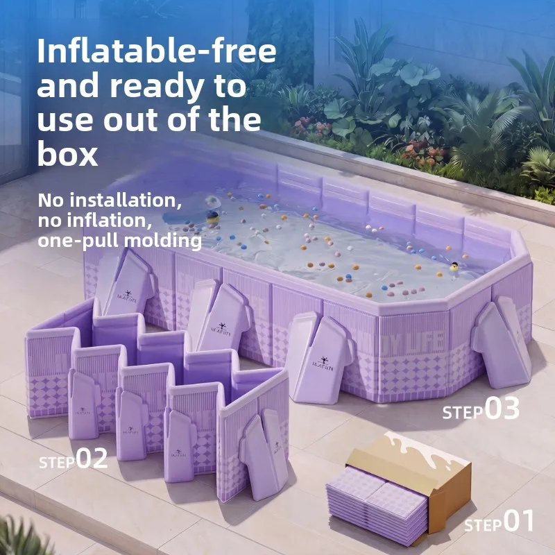 Piscine non gonflable Piscine familiale d'extérieur Piscine pliable pour enfants Piscine familiale