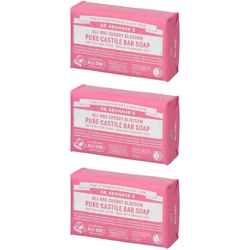 Dr. Bronner’s Sapone Solido Cherry Blossom 3x140 g