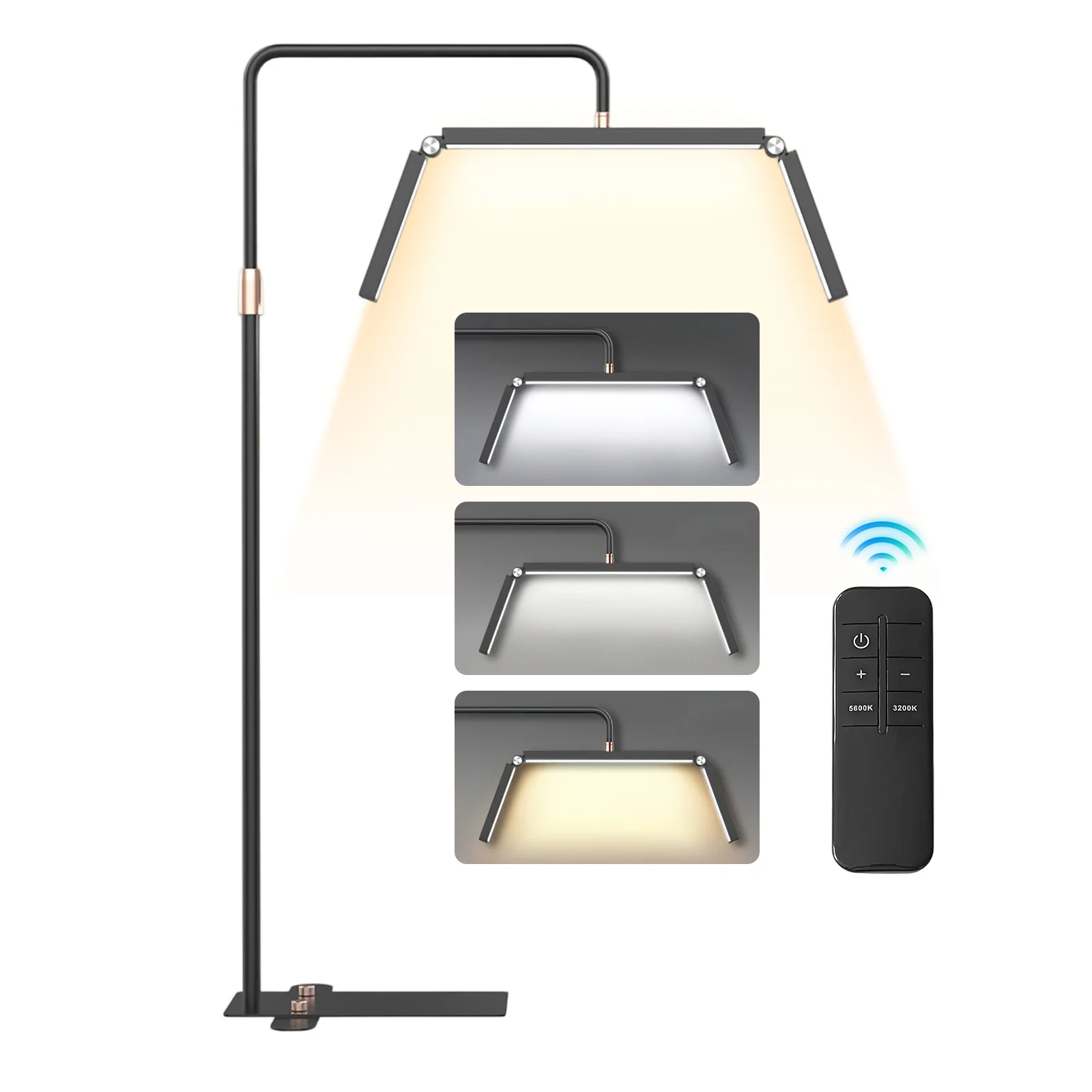 OWJHE 40W Faltbare LED-Bodenleuchte, dimmbare Beauty-Mondlampe 3200K-5600K mit 180cm/70.9in Metallständer