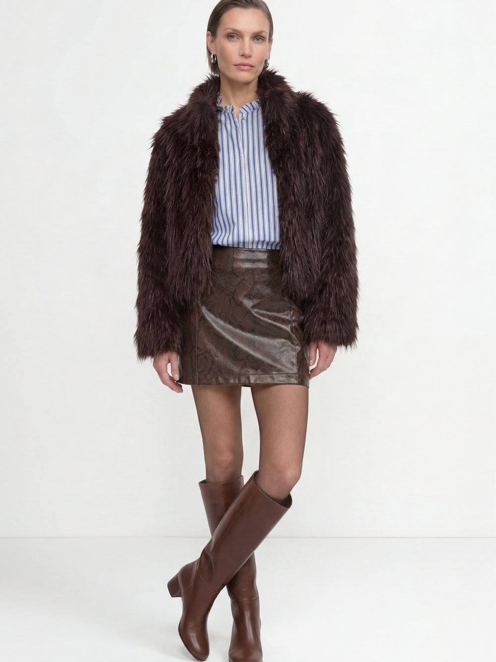 Rich & Royal Kunstlederrock Damen cognac, 40