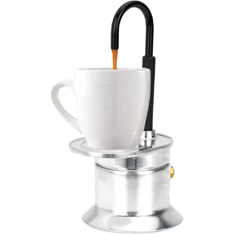 Cafetière à expresso italienne pour cuisinière, mini 1 tasse 50 ml, à bec unique, portable pour le camping en extérieur