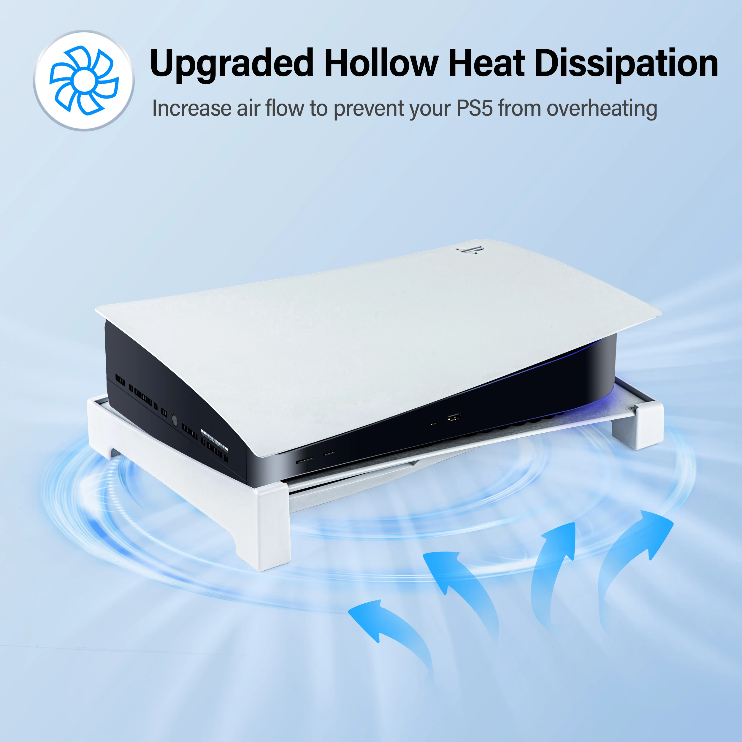 Desktop Bracket for PS5 Console Horizontal Game Console Cooling Base Stand for PlayStation 5 Disc & Digital Editions Accessories