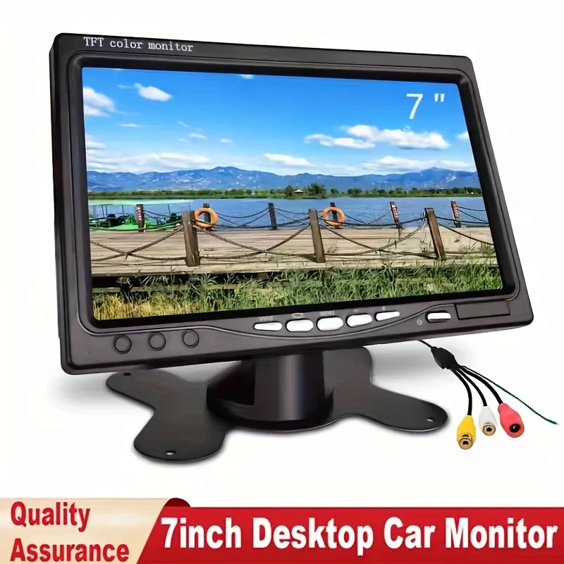 [7-Zoll TFT LCD Monitor] 7-Zoll Desktop-Monitor für Fahrsicherheit Einfache Installation Farbiger TFT LCD Bildschirm für SUV Van