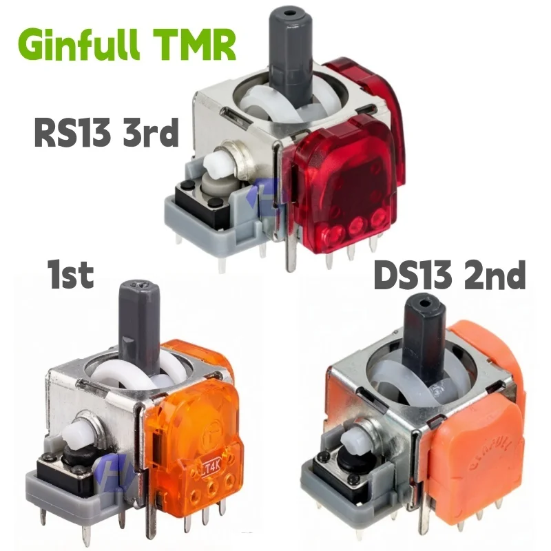 50 Stück 1.0 2.0 3.0 Ginfull TMR Elektromagnetischer Joystick RS13 3D Analog-Stick Rocker DS13-MAX für PS5 PS4 Xbox Gamepad Controller