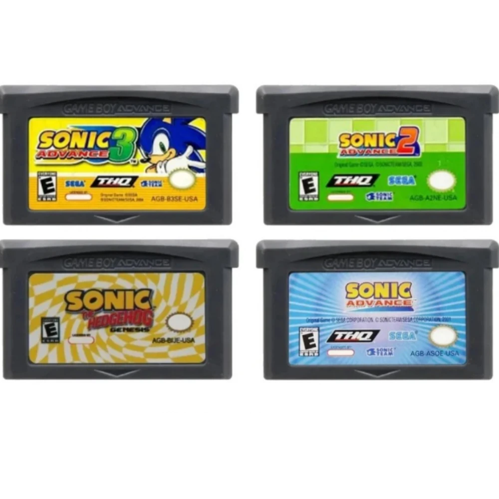 GBA Game Card Sonic Game Card Series 32 Bit Video Game Console Sonic Advance 1 2 3 Hedgehog Genesis USA EUR Version